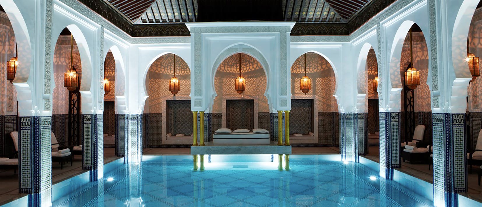 SE OG BLI SETT: Svøm med kjendiser i luksusspaet på La Mamounia. La Mamounia spahotel.